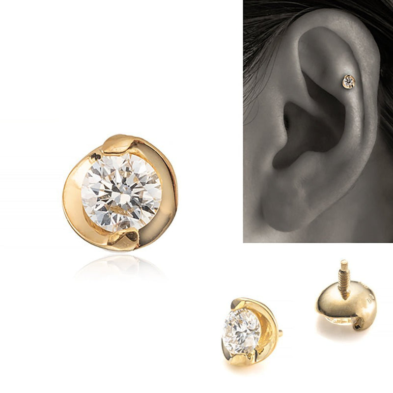 K18 プラチナ ダイヤモンド │ 2点留めダイヤモンド アンテナ