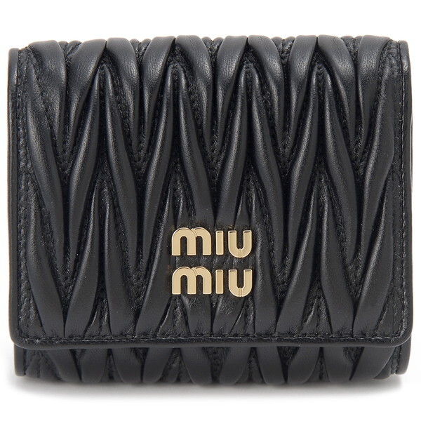 MIU MIU ミュウミュウ 三つ折り財布 ブラック 5MH033 2FPP F0002 TRI