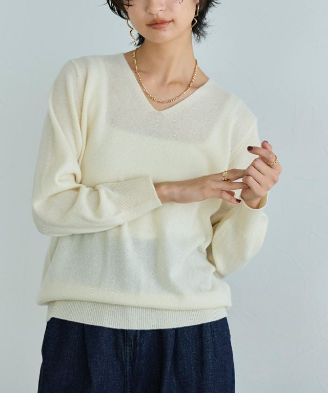 RASW]カシミヤ100％Vネックニット ◇送料無料【Akaneさん着用アイテム