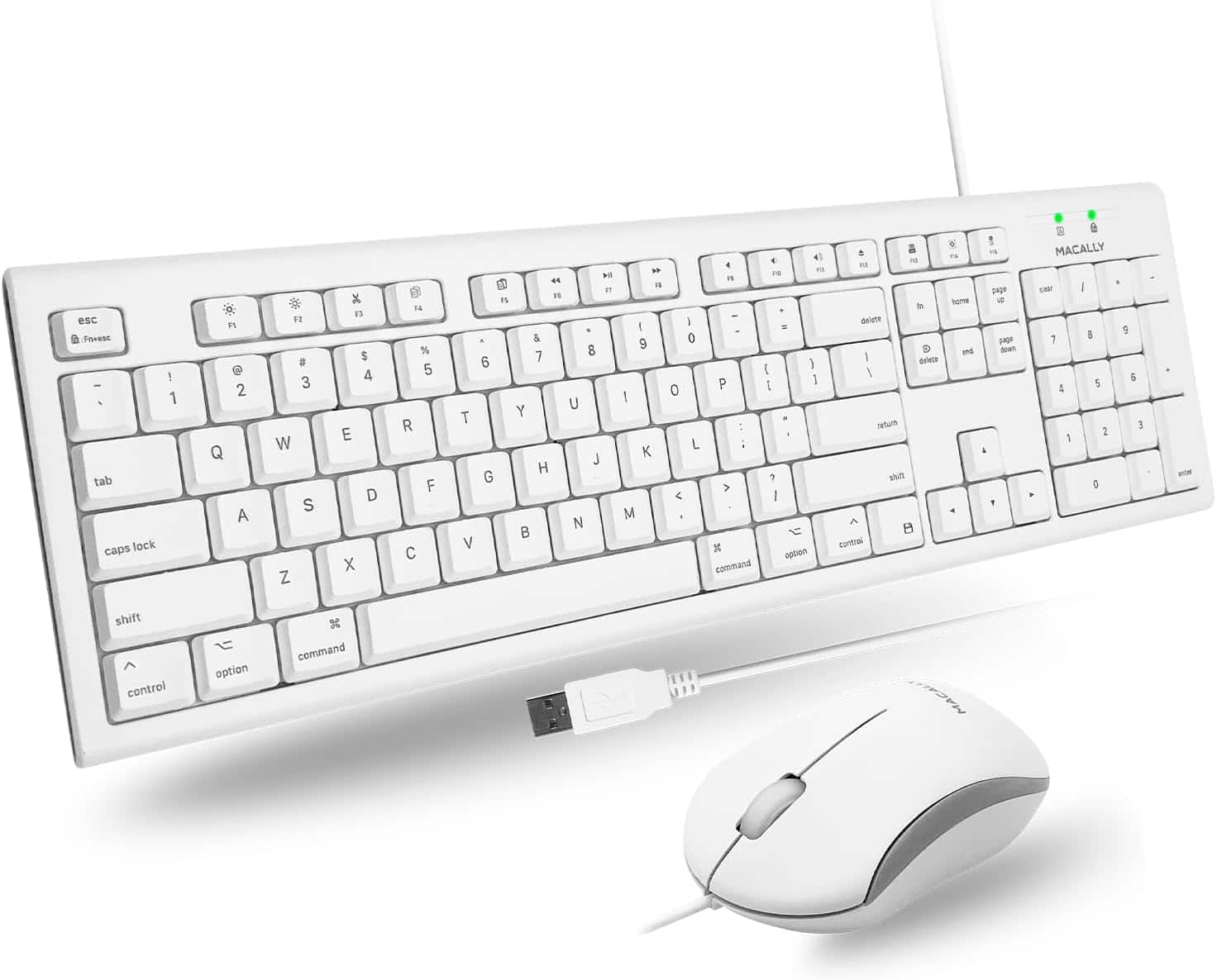 Macally Full Size USB Wired Mac Keyboard and Mouse Combo