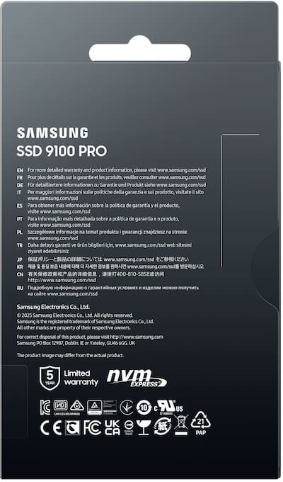 Samsung – 9100 PRO 4TB Internal SSD PCIe Gen 5x4 NVMe, Speeds Up