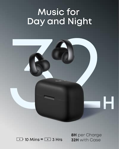Soundcore by Anker AeroClip Open Ear Clip On Earbud Headphones