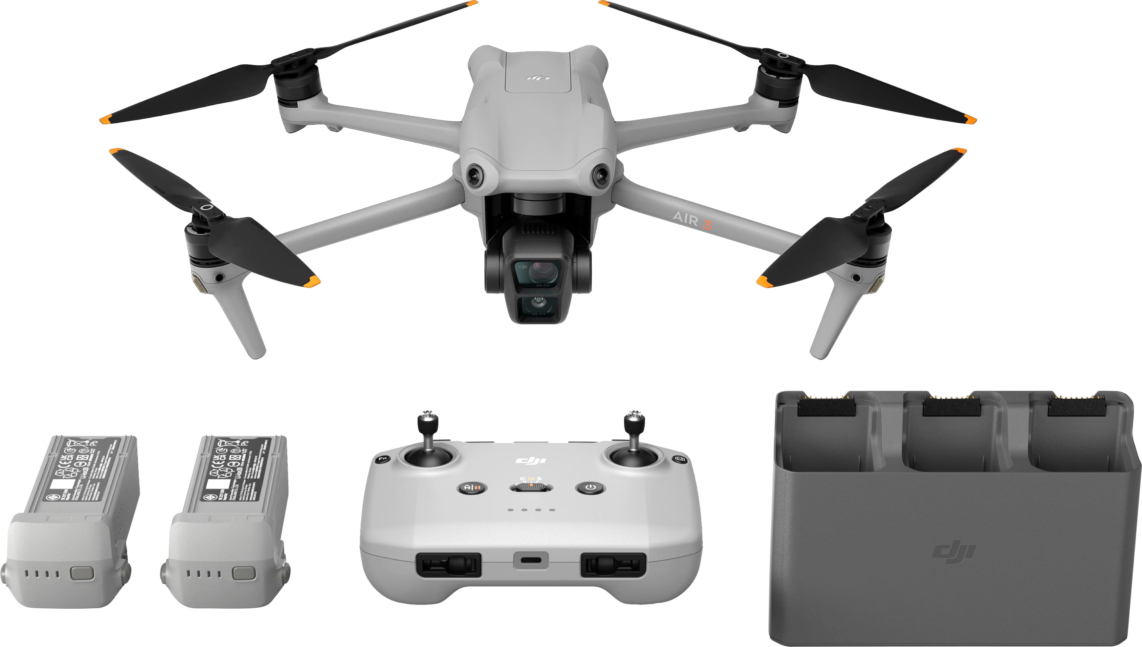 DJI Air 3 Fly More Combo Drone with RC N2 Remote Control Gray CP