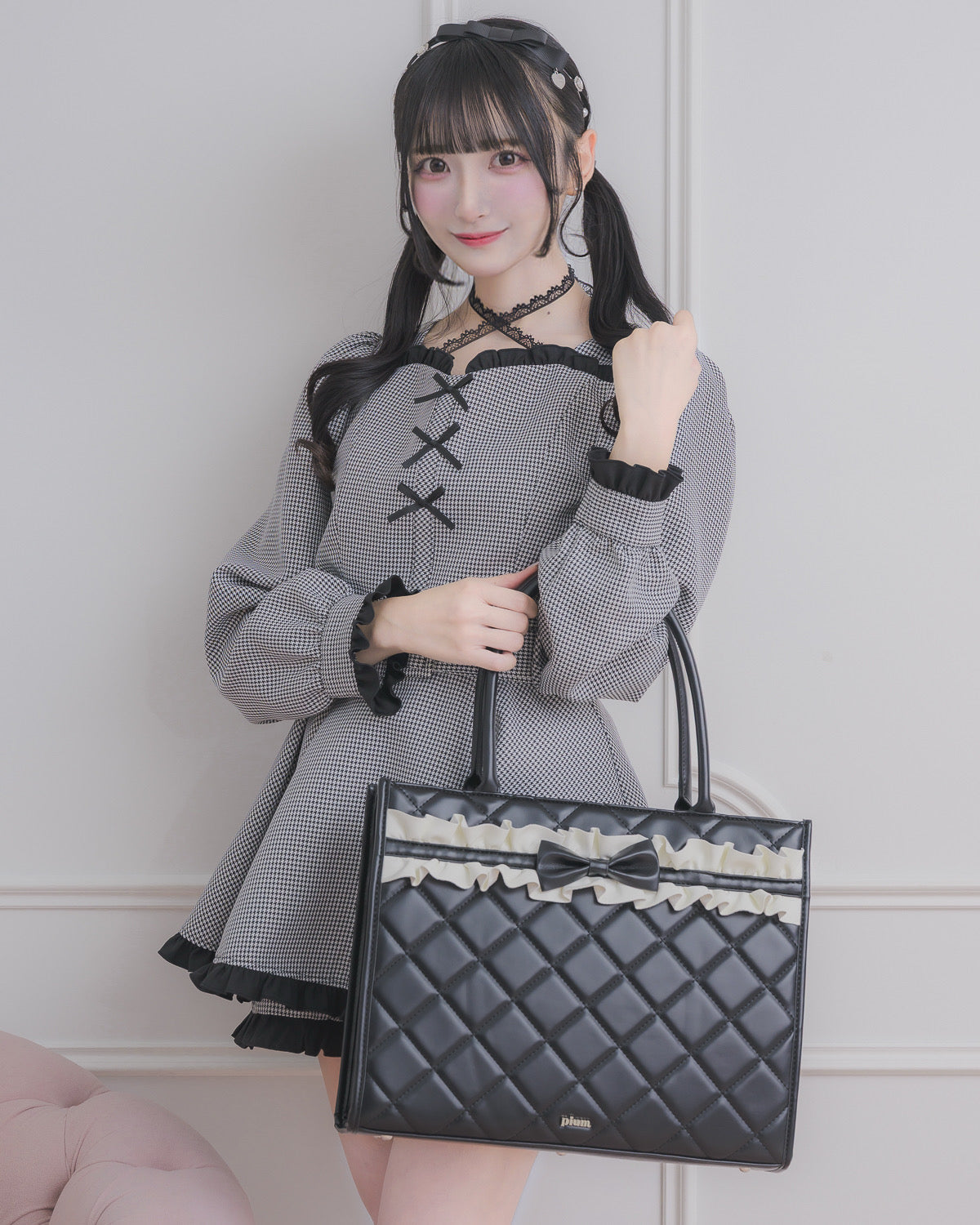 フロントフリルキルティングトート – pium