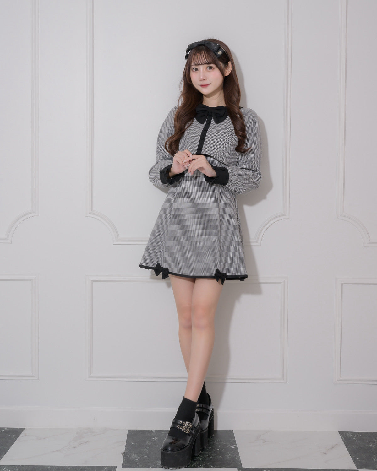 バイカラーリボンレイヤードフレアワンピ – pium