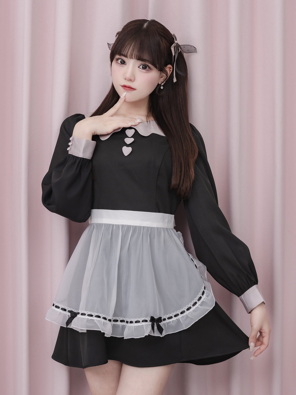 melty chocolate フリルエプロンワンピース – pium