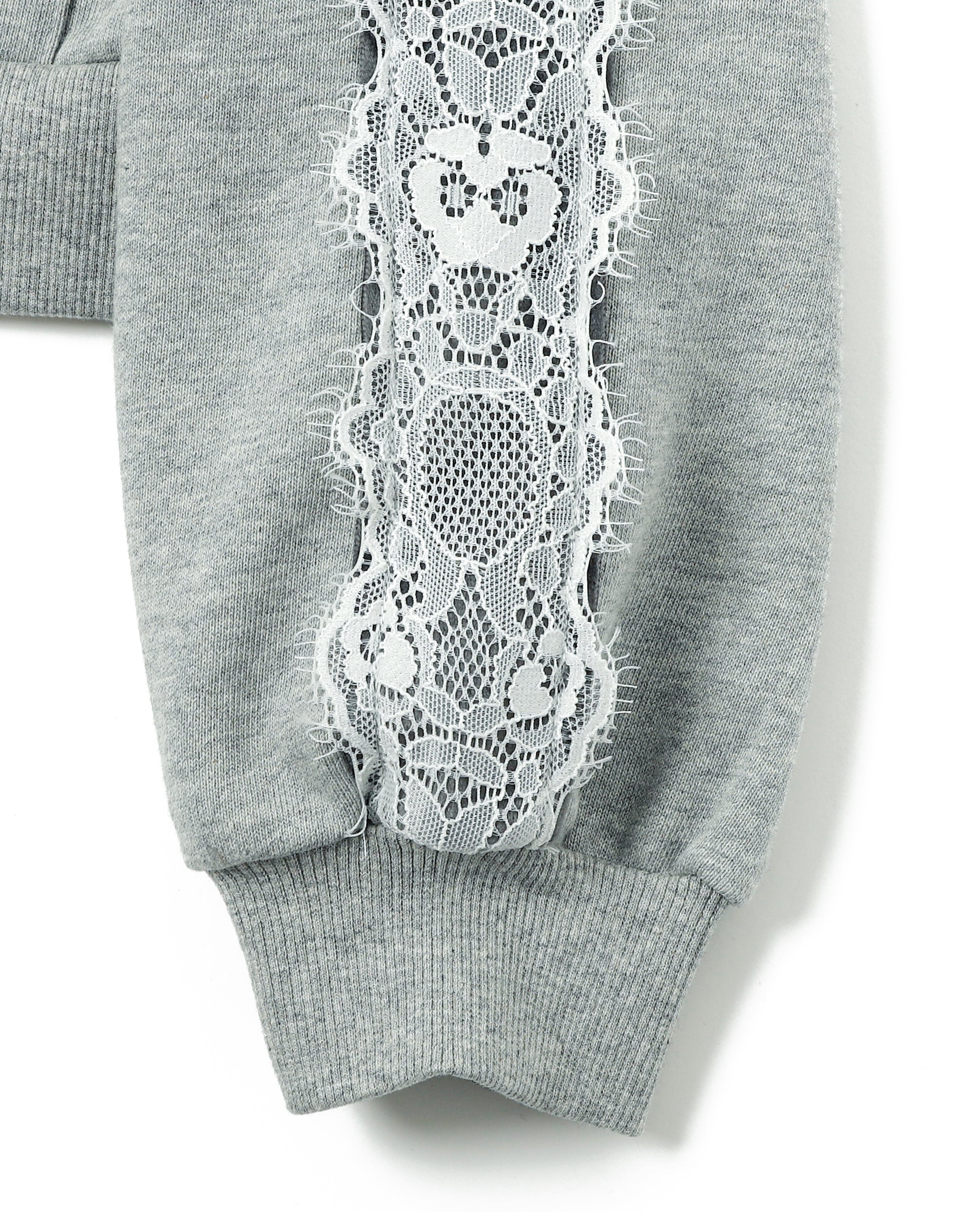 Lace zip sweatshirt