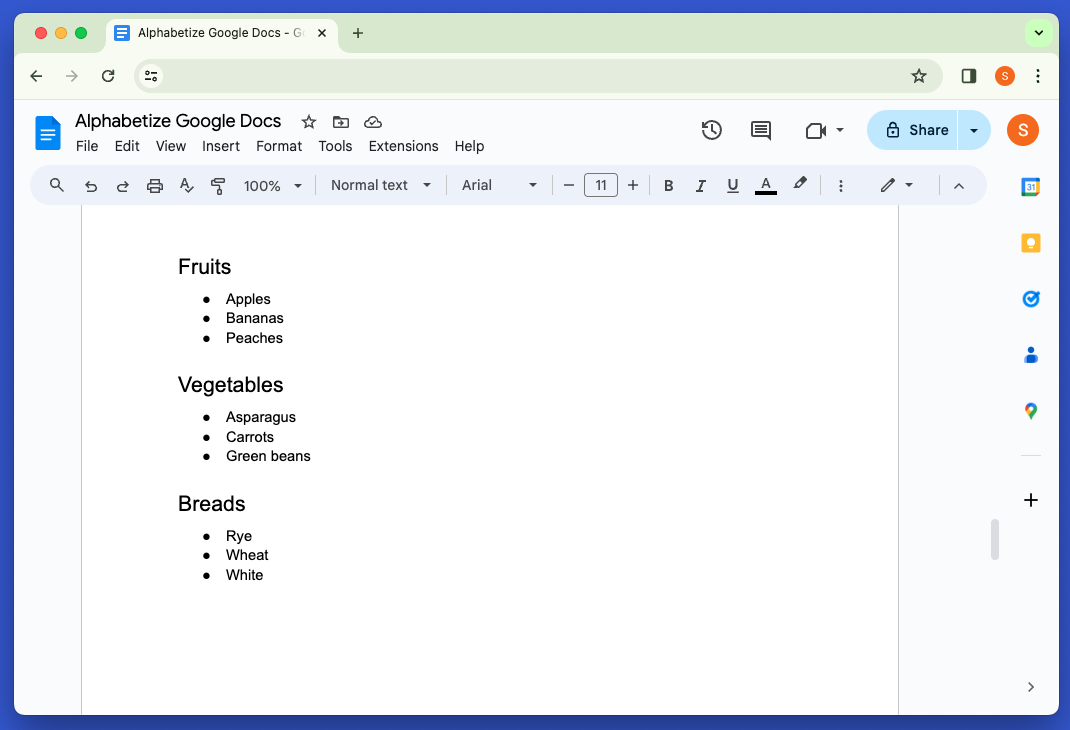 How to alphabetize in Google Docs - Plus