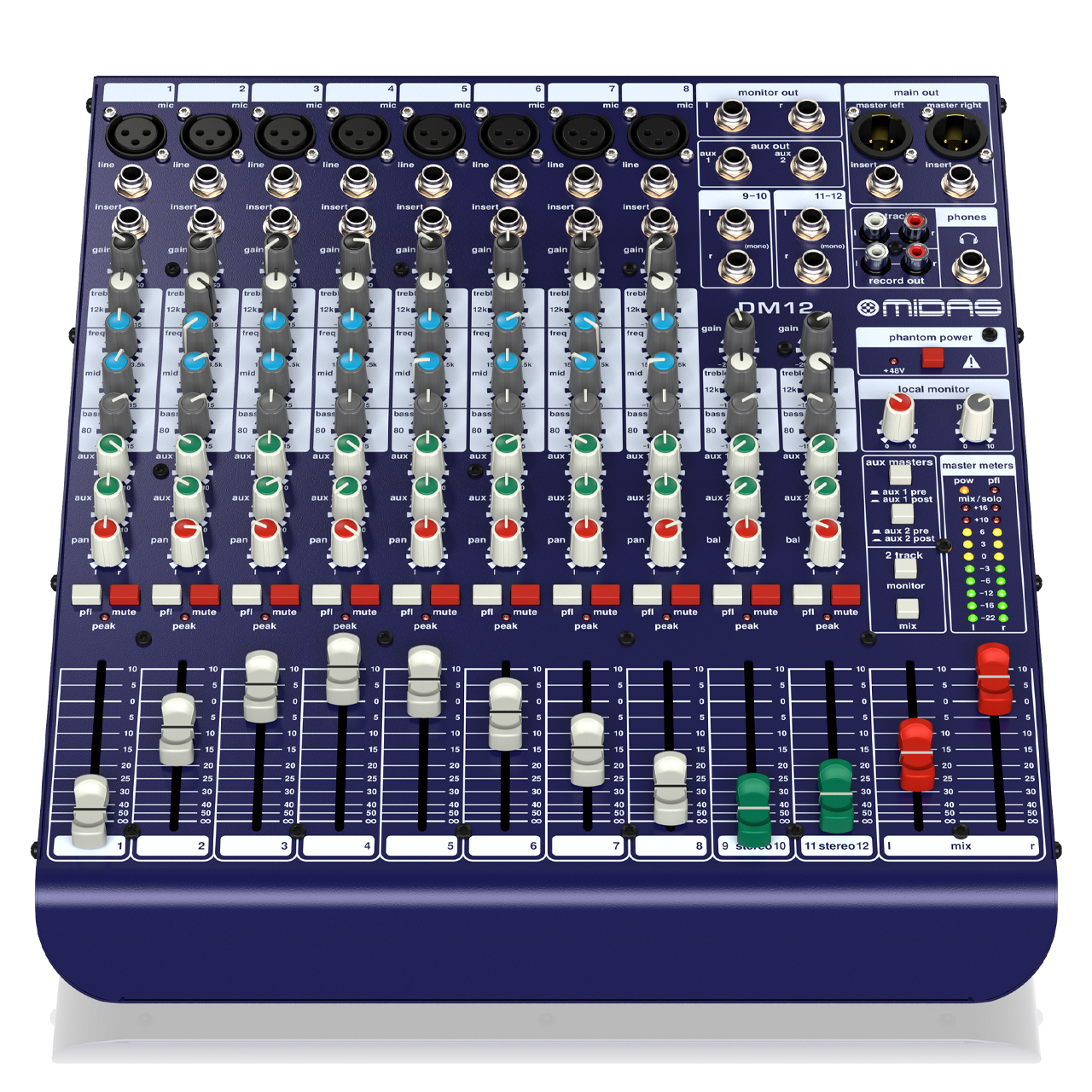 高性能コンパクトアナログミキサー Midas（マイダス） DM12 100V~240V仕様