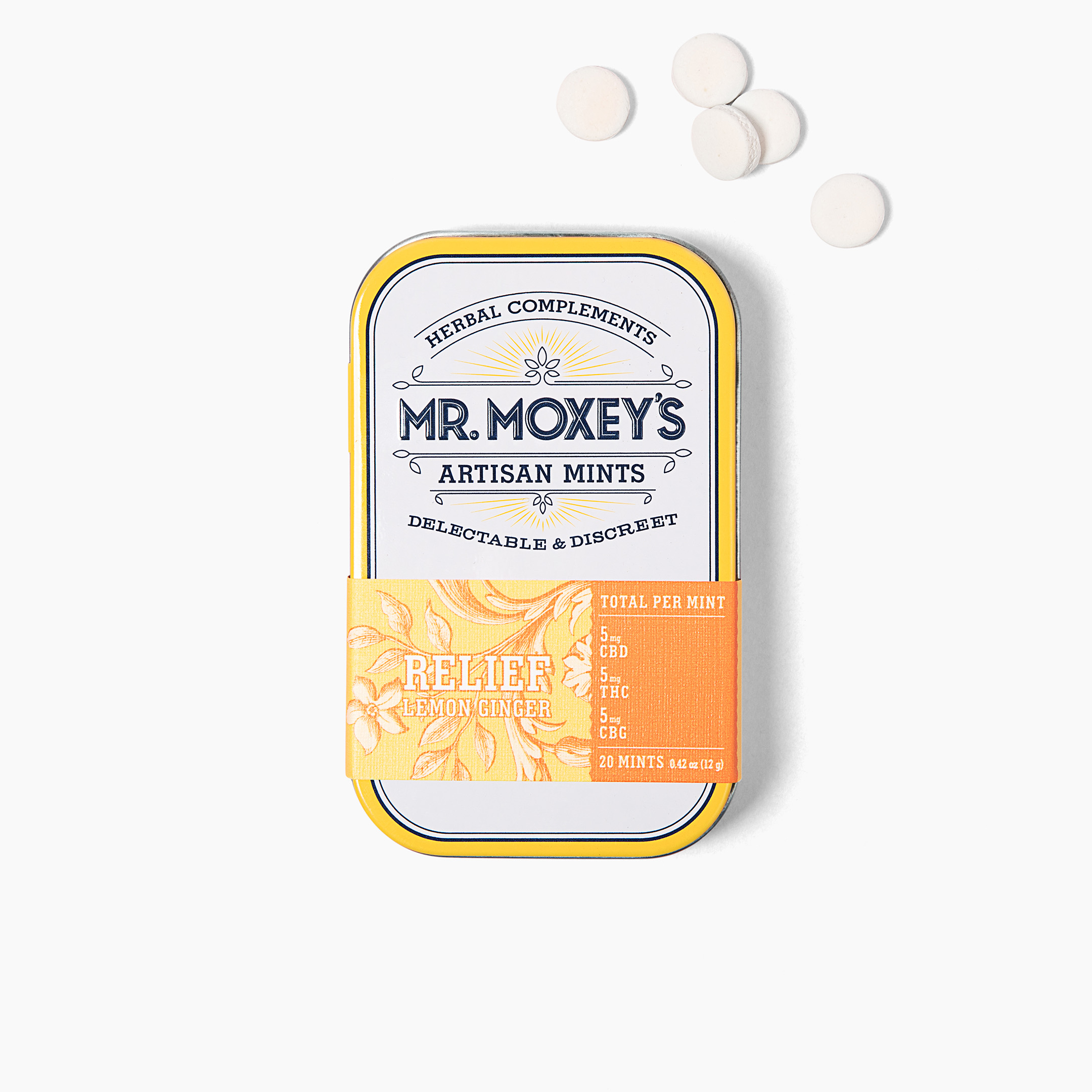 Shop Relief 1:1:1 CBG Lemon Ginger Mints (100mg CBD/100mg THC