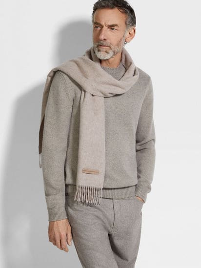 Beige Oasi Cashmere Scarf FW25 31946378 | Zegna ROW