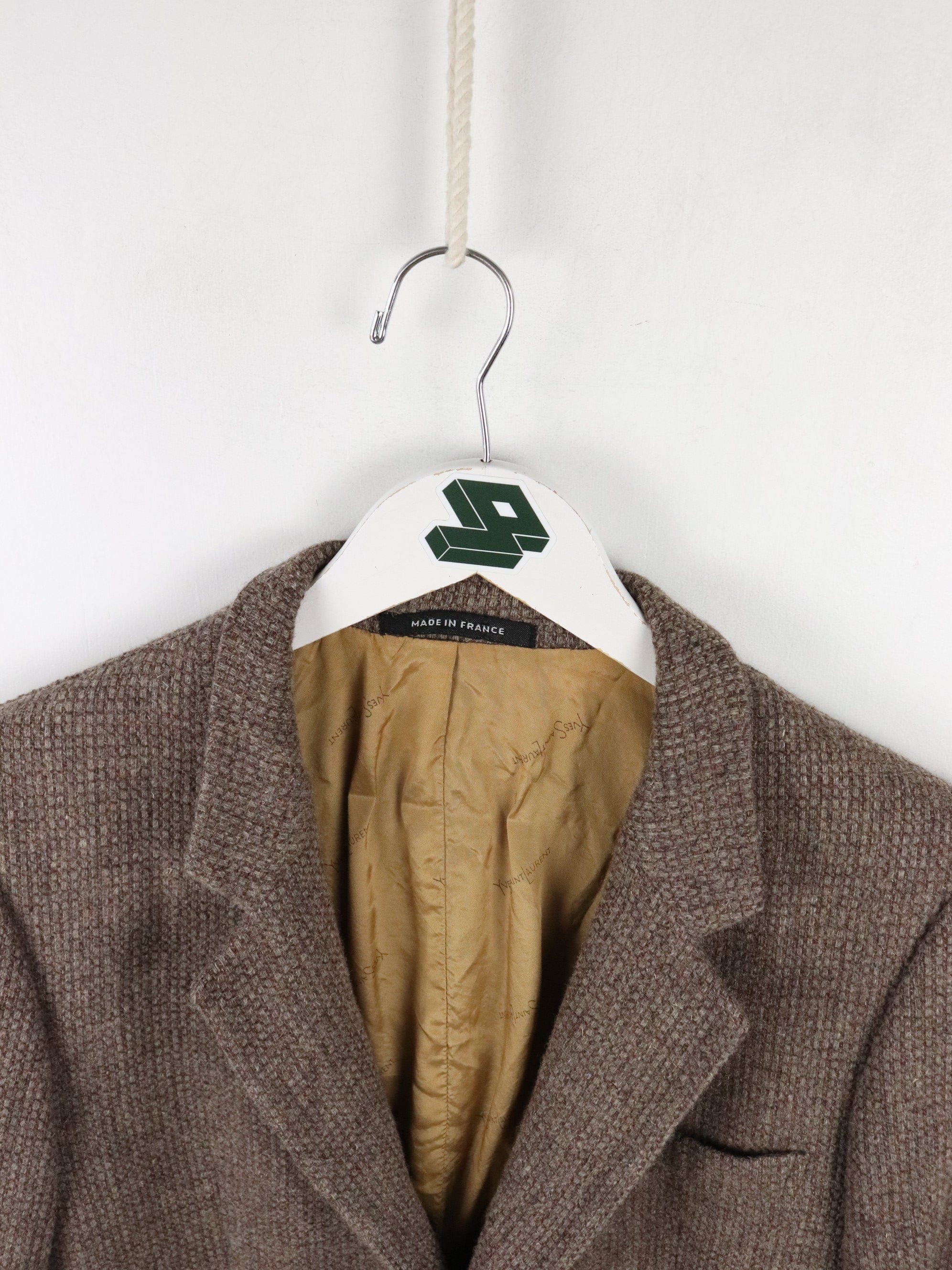 Vintage Yves Saint Laurent Blazer Jacket Mens Medium Brown Wool