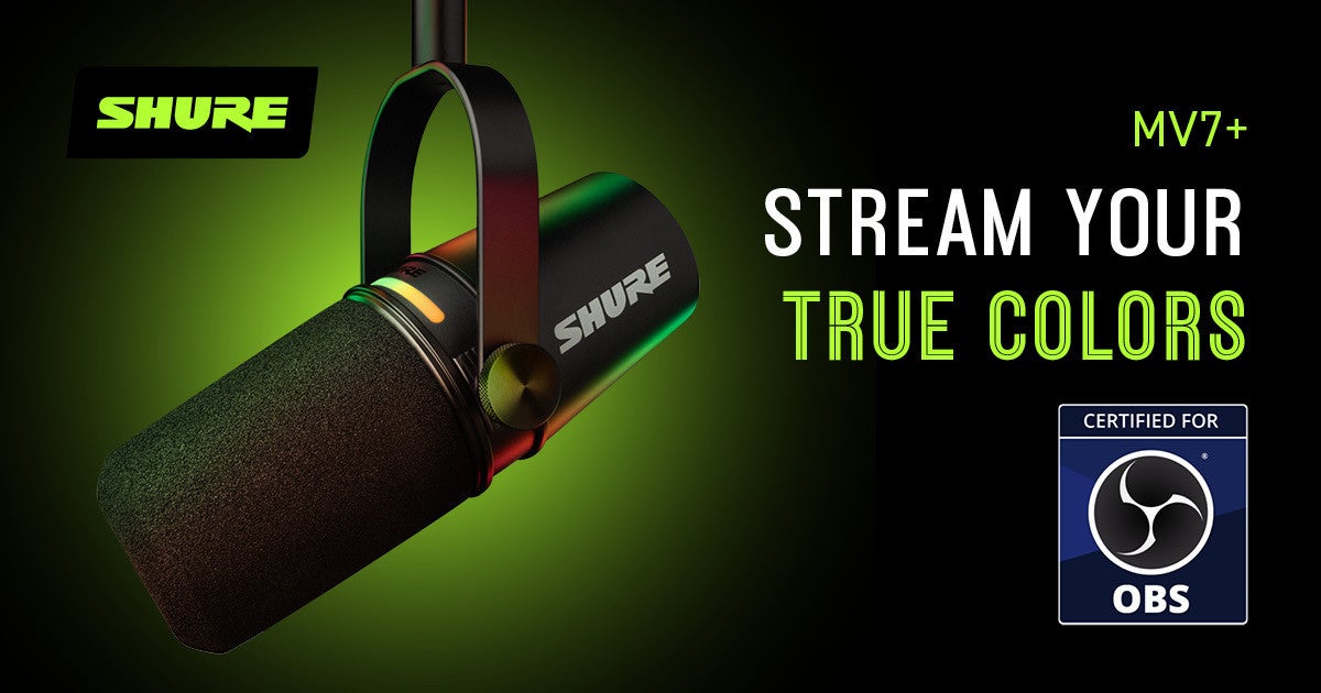Shure 新製品「MV7+ ポッドキャストマイクロホン」がOBS認証を取得