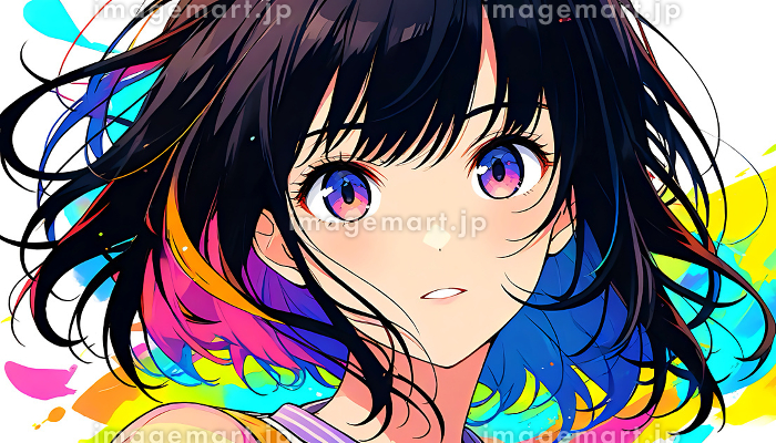 アニメ・漫画風の女性・女の子のイラスト素材「AI生成画像