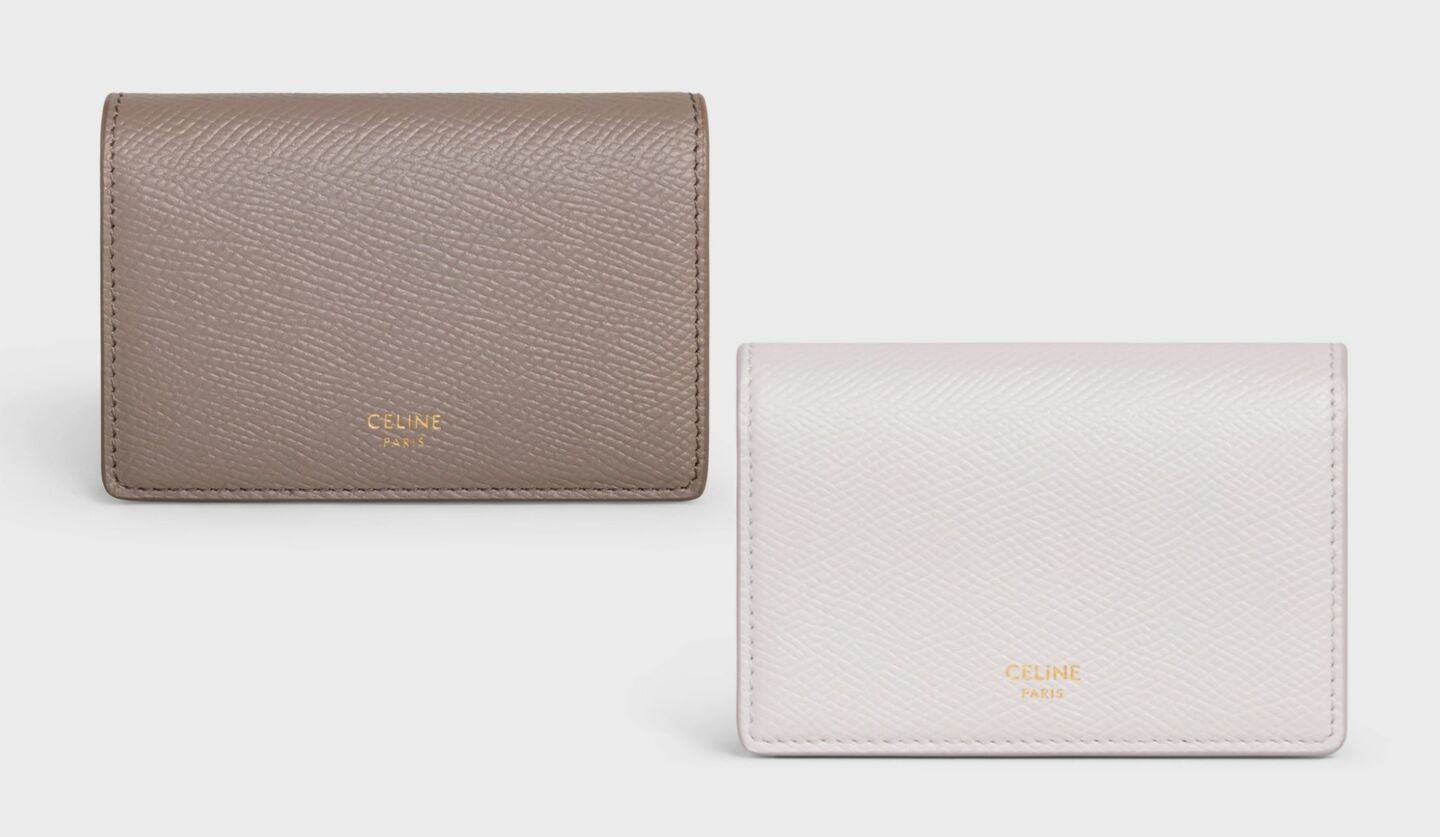 色にときめく「セリーヌ」の名刺入れ｜ゴールドのレタリングロゴが上品