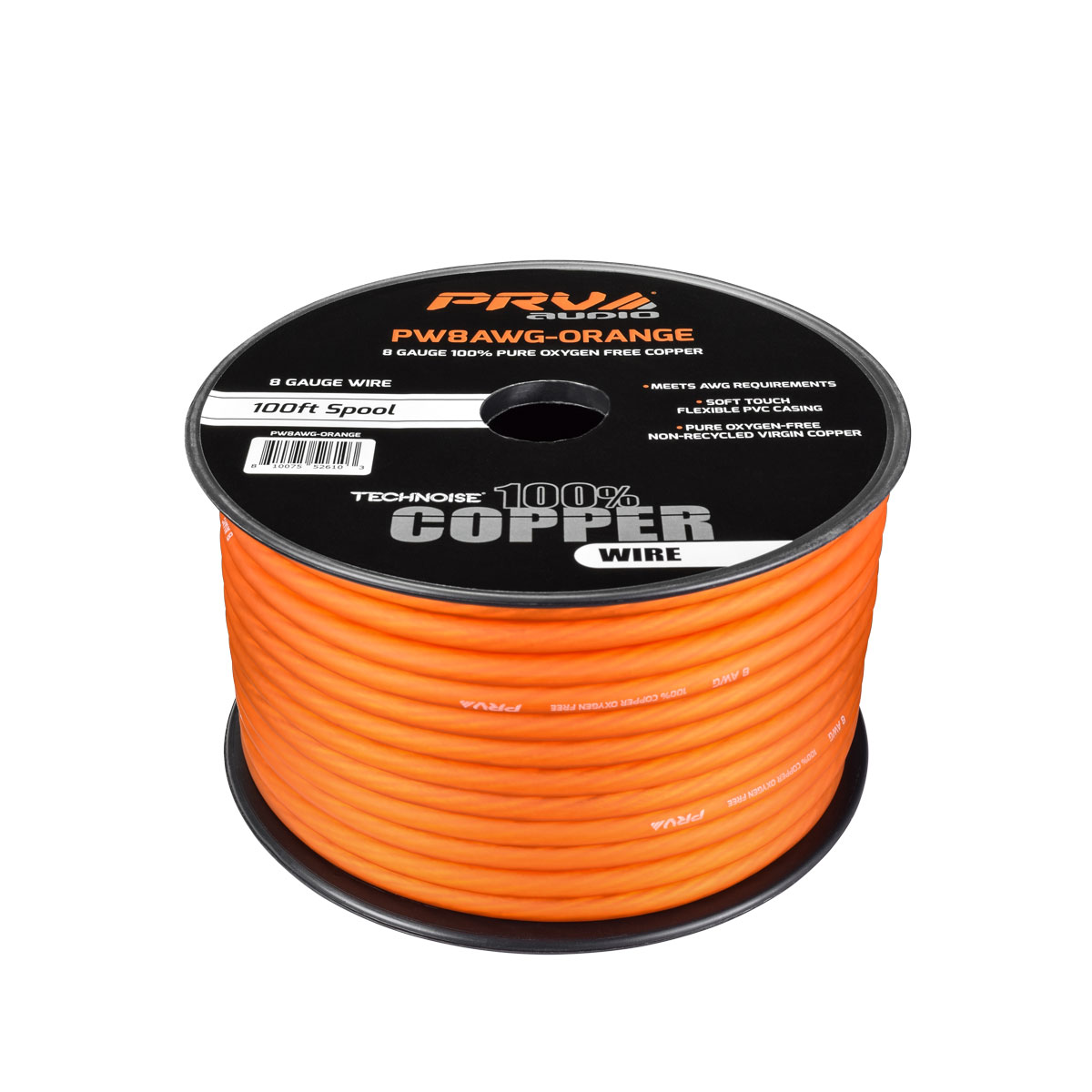 Orange OFC Wire - PRV Audio - Power / Ground Copper Cable