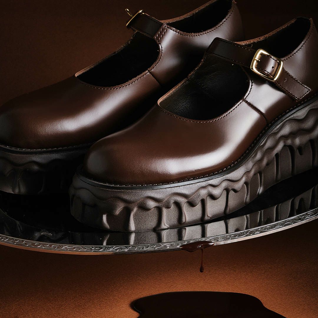 残り1点】【本革】メルティングチョコレート メリージェーン（ブラウン