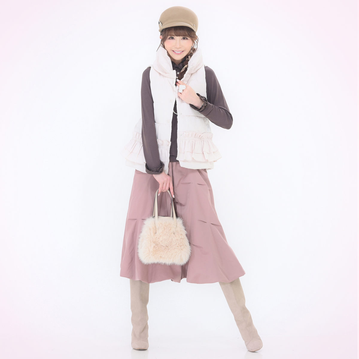 &LOVE クチュールふりる中わたベスト アンドラブ（&LOVE） - QVC.jp