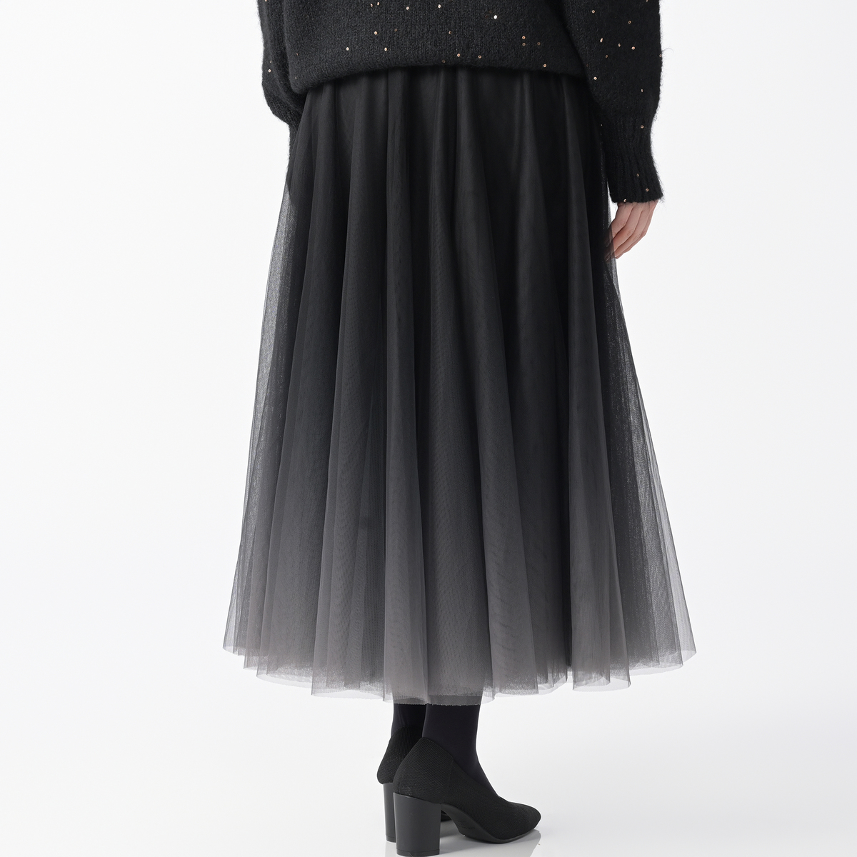 Anne Coquine グラデーションチュールボリュームロングスカート