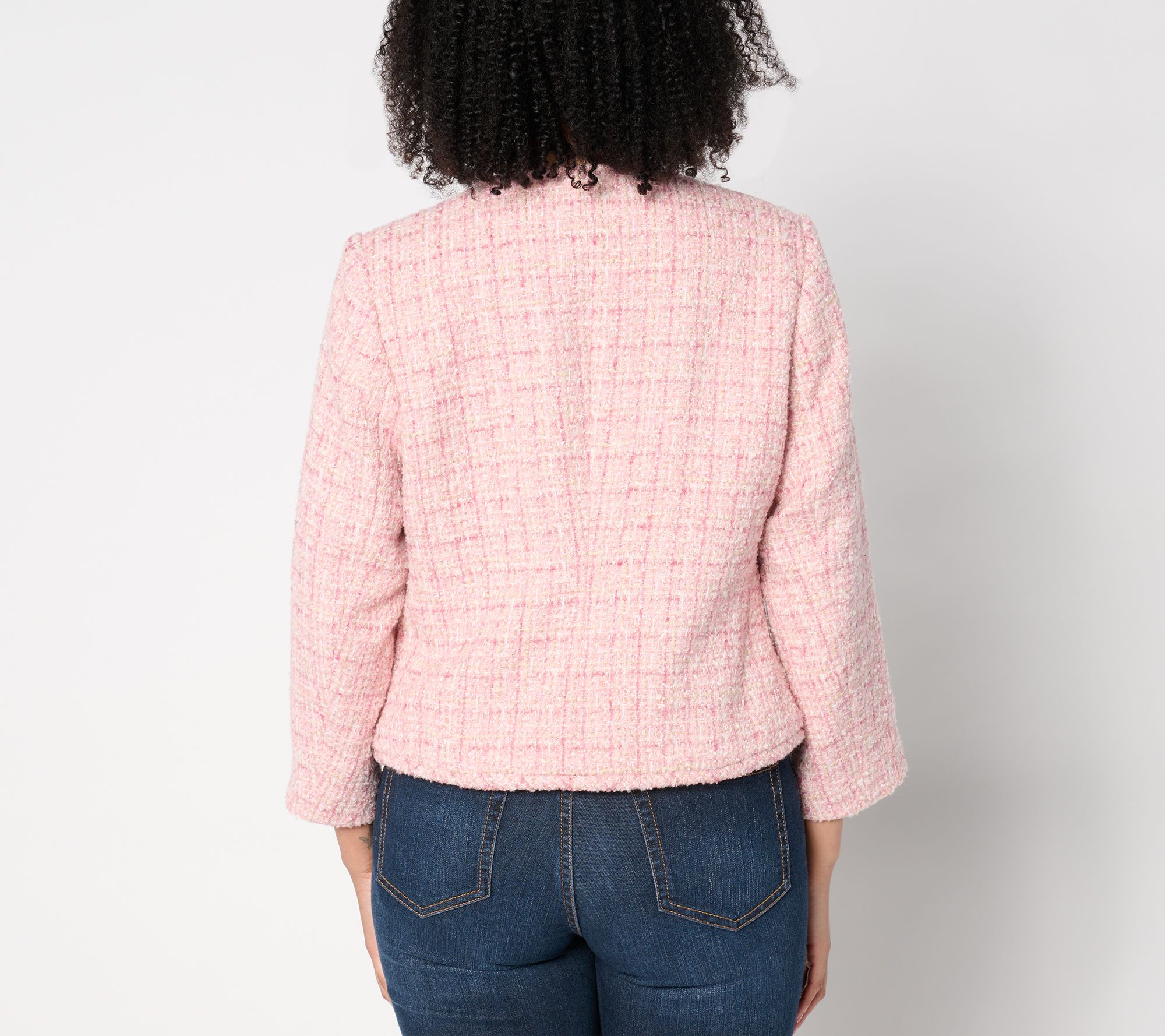 Isaac Mizrahi Live! Woven Tweed Lady Jacket with Pockets - QVC.com