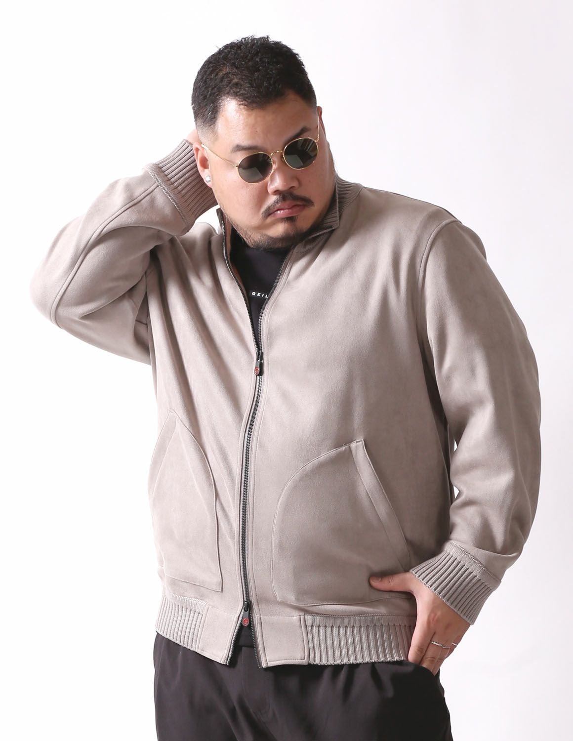 大きいサイズ メンズ】G-stage(ジーステージ) ヌバック調 ジップアップ