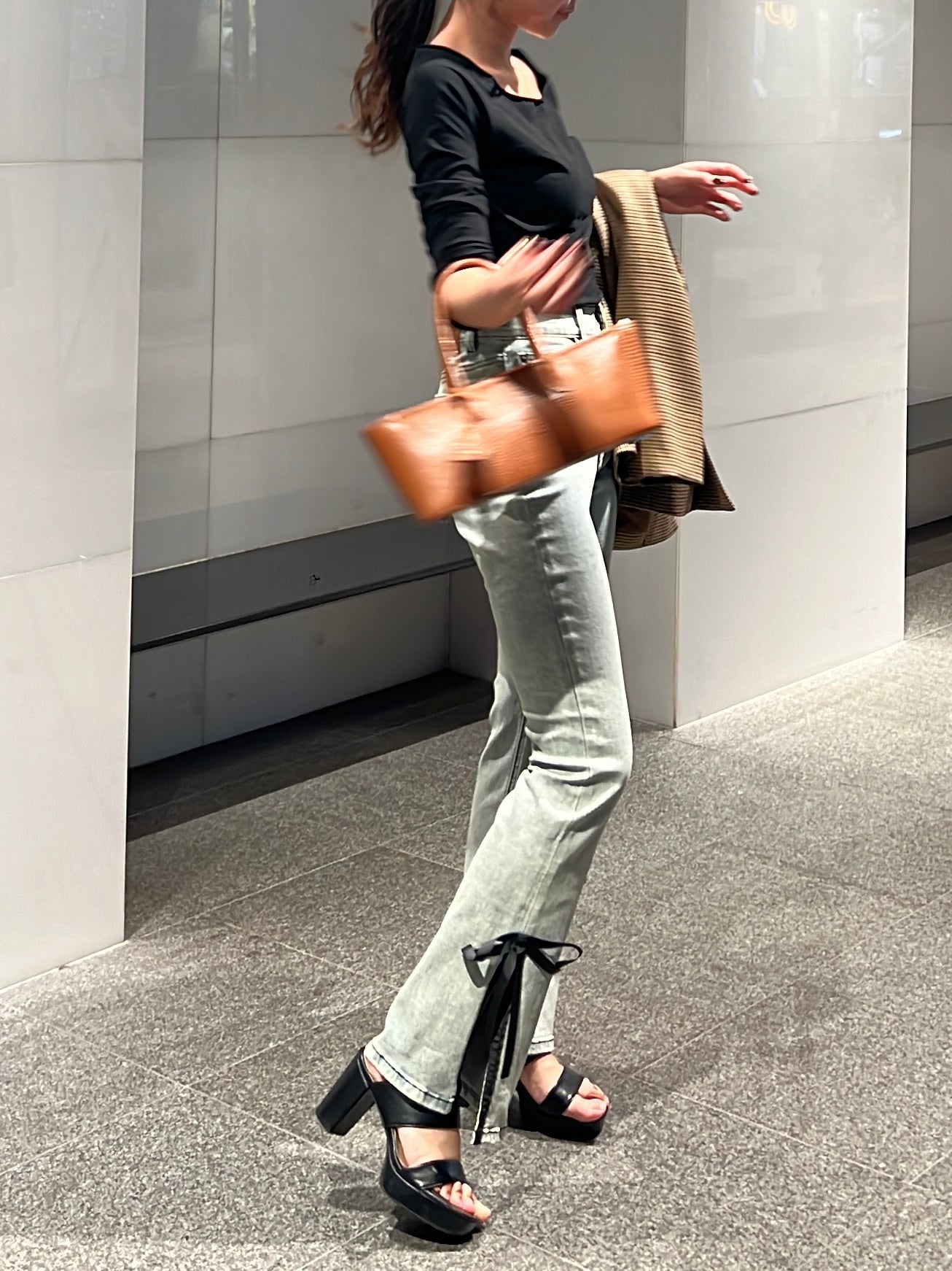BESTSELLER】side slit denim ribbon pants – RANCLIC