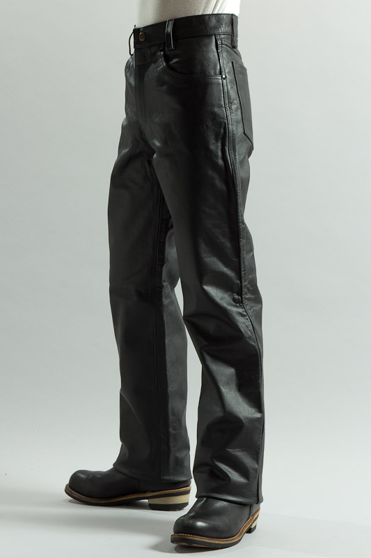 ストレートレザーパンツ バッファロー革 、ライダースジャケット、革