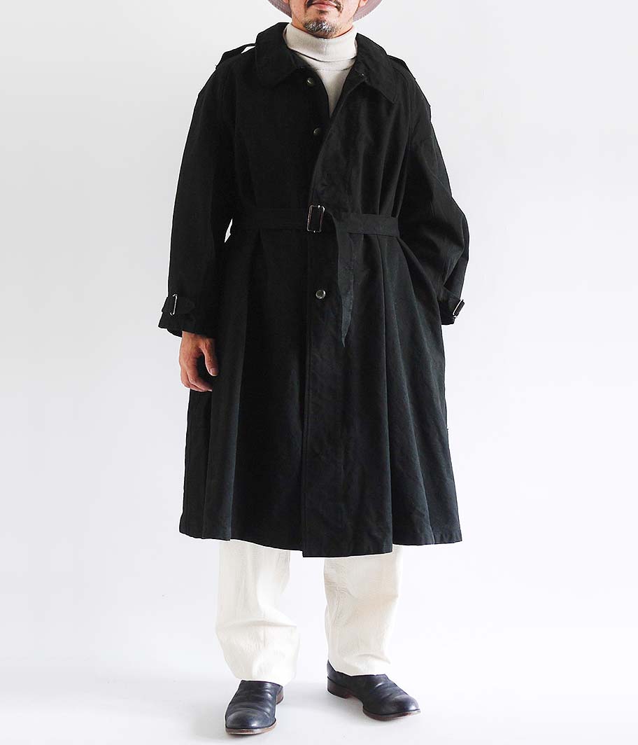 フランス軍モーターサイクルコート ［overdye / BLACK] - Fresh