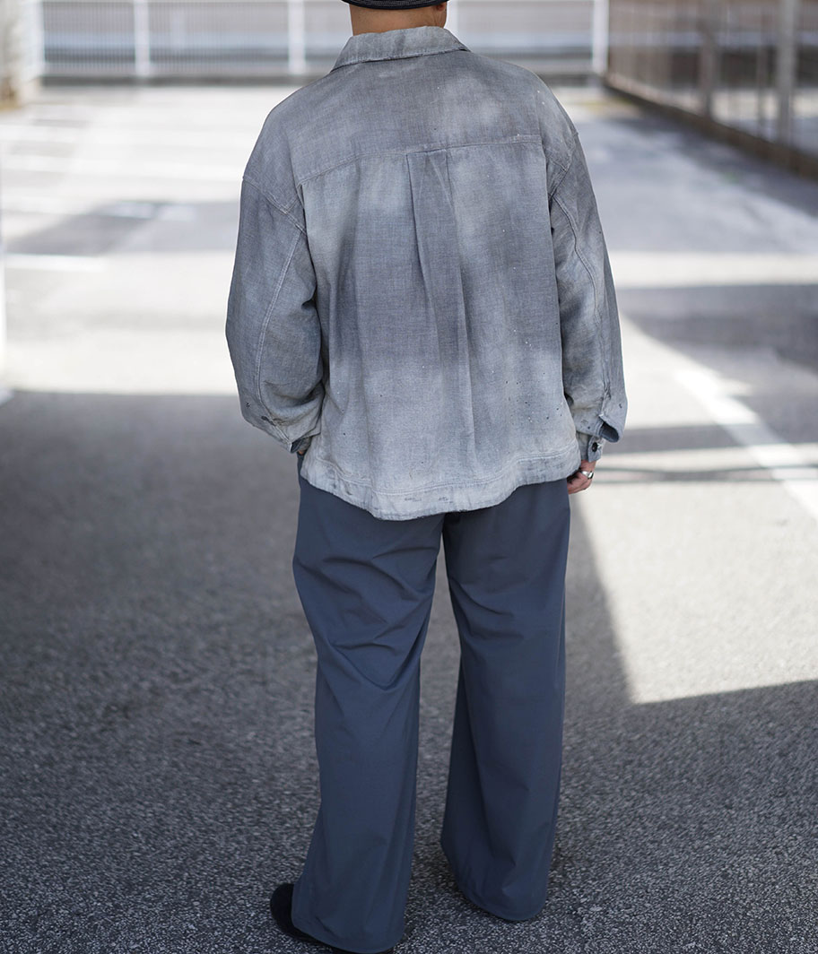 ANCELLM CHAMBRAY SHIRT JACKET [BLACK] - Fresh Service NECESSARY or