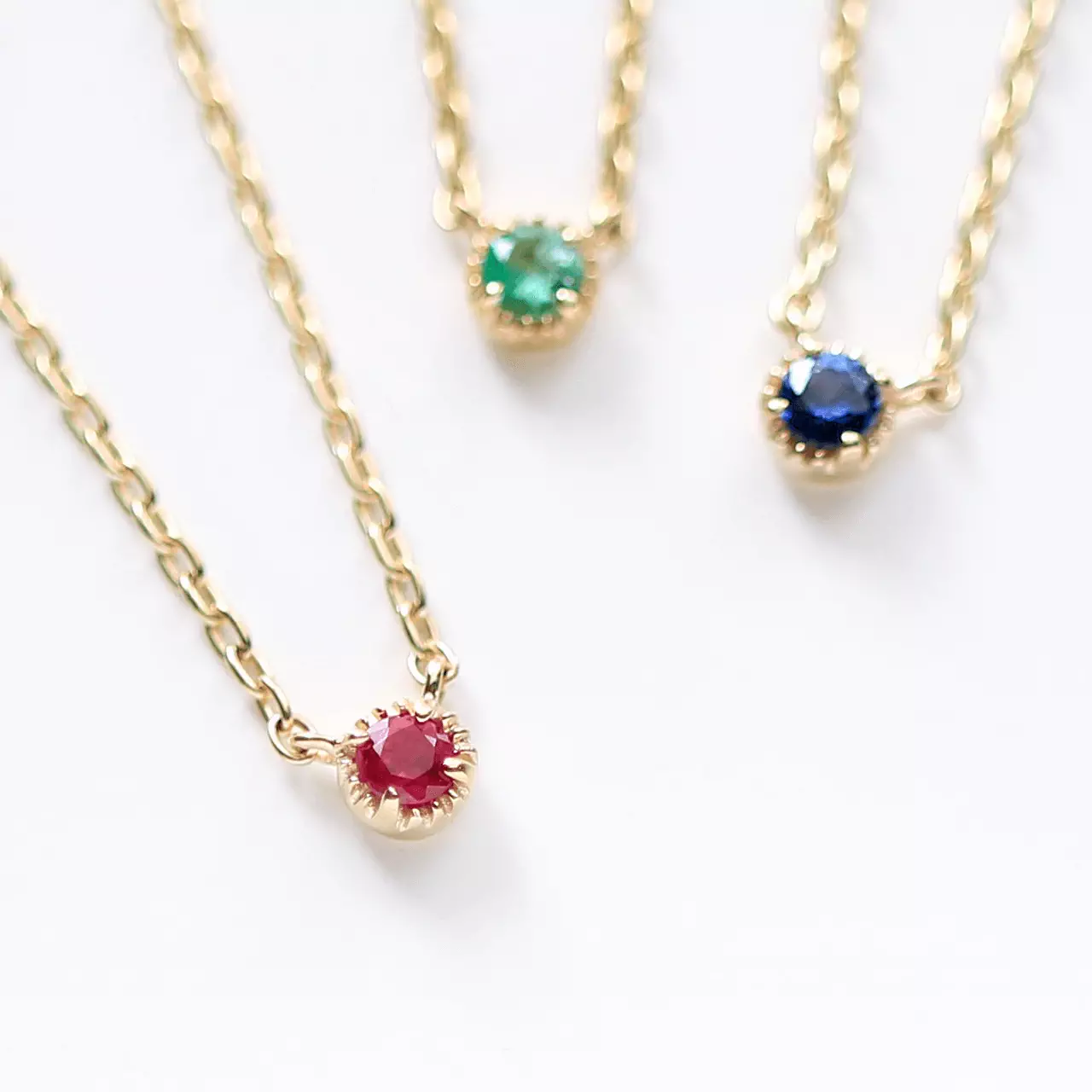 9月誕生石 K10 サファイアの一粒ネックレス ~Petela~ (K18 変更可能