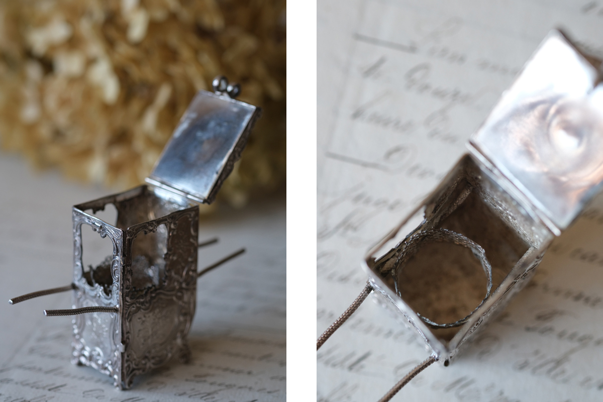 G36 フランス アンティーク ミニチュア セダンチェア シルバー ドール用