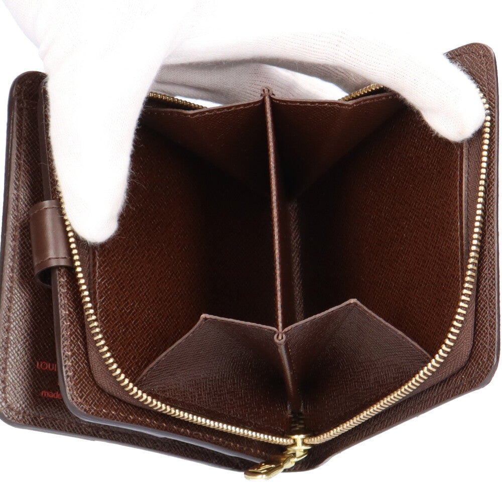 ルイヴィトン LOUIS VUITTON ダミエ コンパクトジップ 二つ折り財布