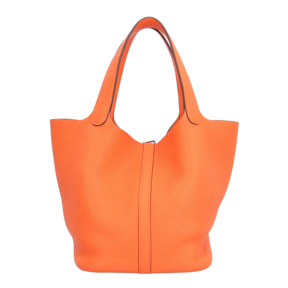 HERMES エルメス ピコタンロックMM ハンドバッグ レザー オレンジ