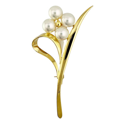 MIKIMOTO ミキモト ブローチ 18金 K18イエローゴールド アコヤパール