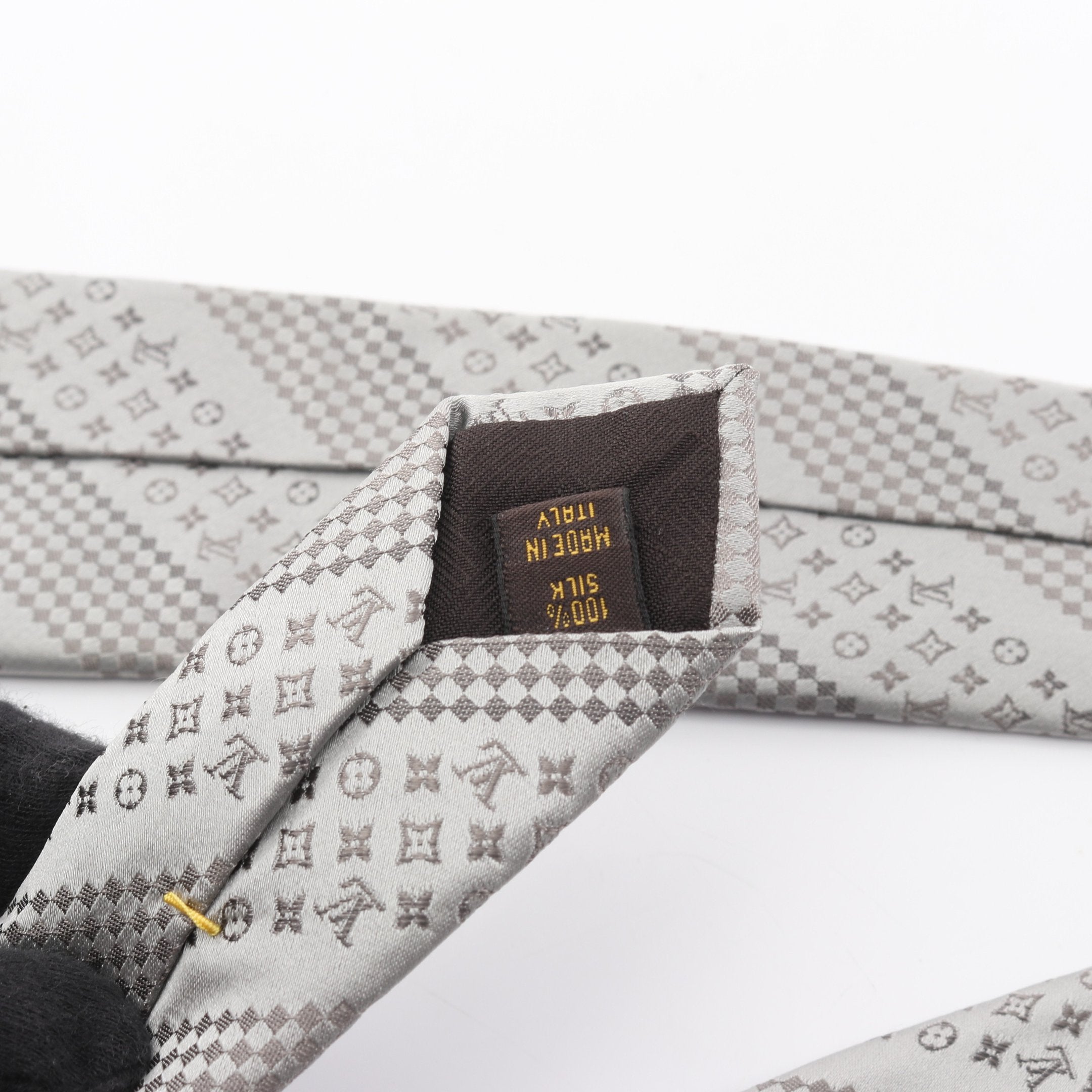 モノグラム ダミエ ネクタイ シルク グレー ルイヴィトン – RECLO