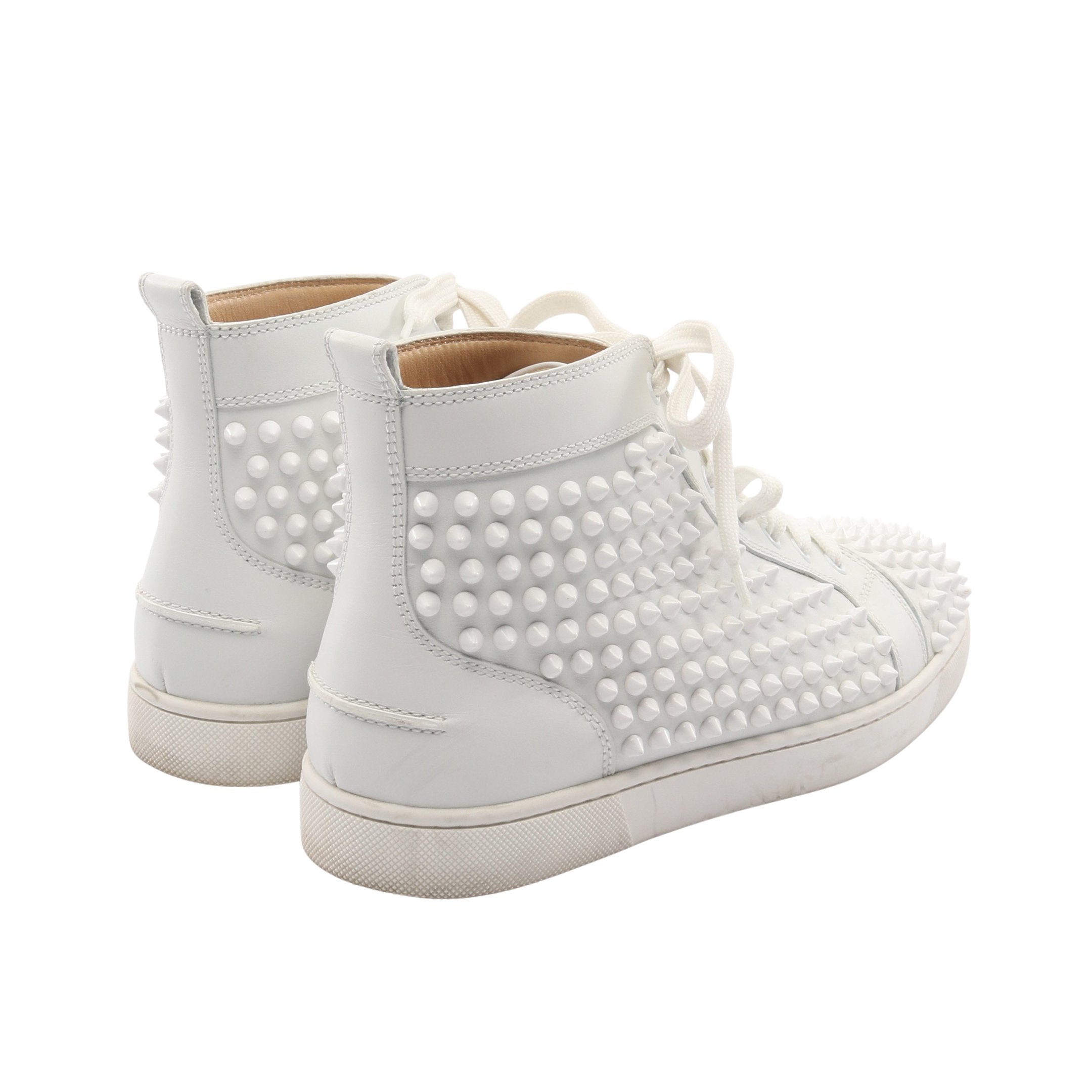 ハイカットスニーカー レザー ホワイト スパイクスタッズ クリスチャン