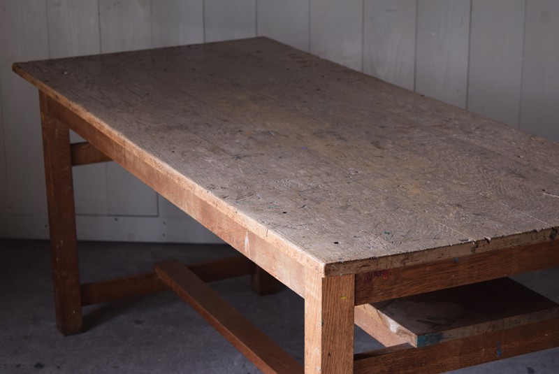 アンティーク ナラ材無垢 木味の作業台テーブル | REFACTORY antiques