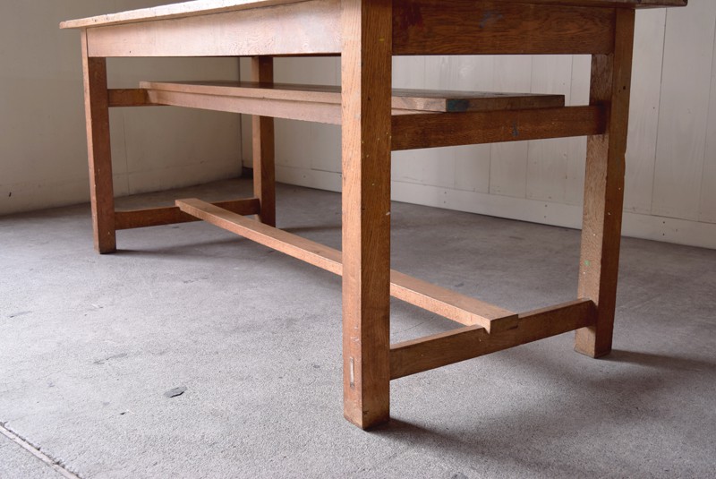 アンティーク ナラ材無垢 木味の作業台テーブル | REFACTORY antiques