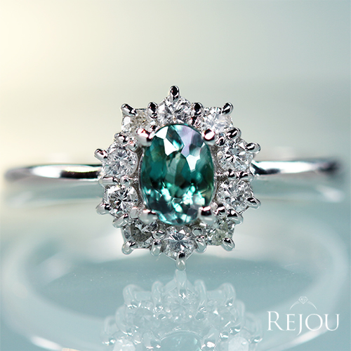アレキサンドライト 0.43ct ダイヤモンド 0.27ct プラチナ リング(指輪