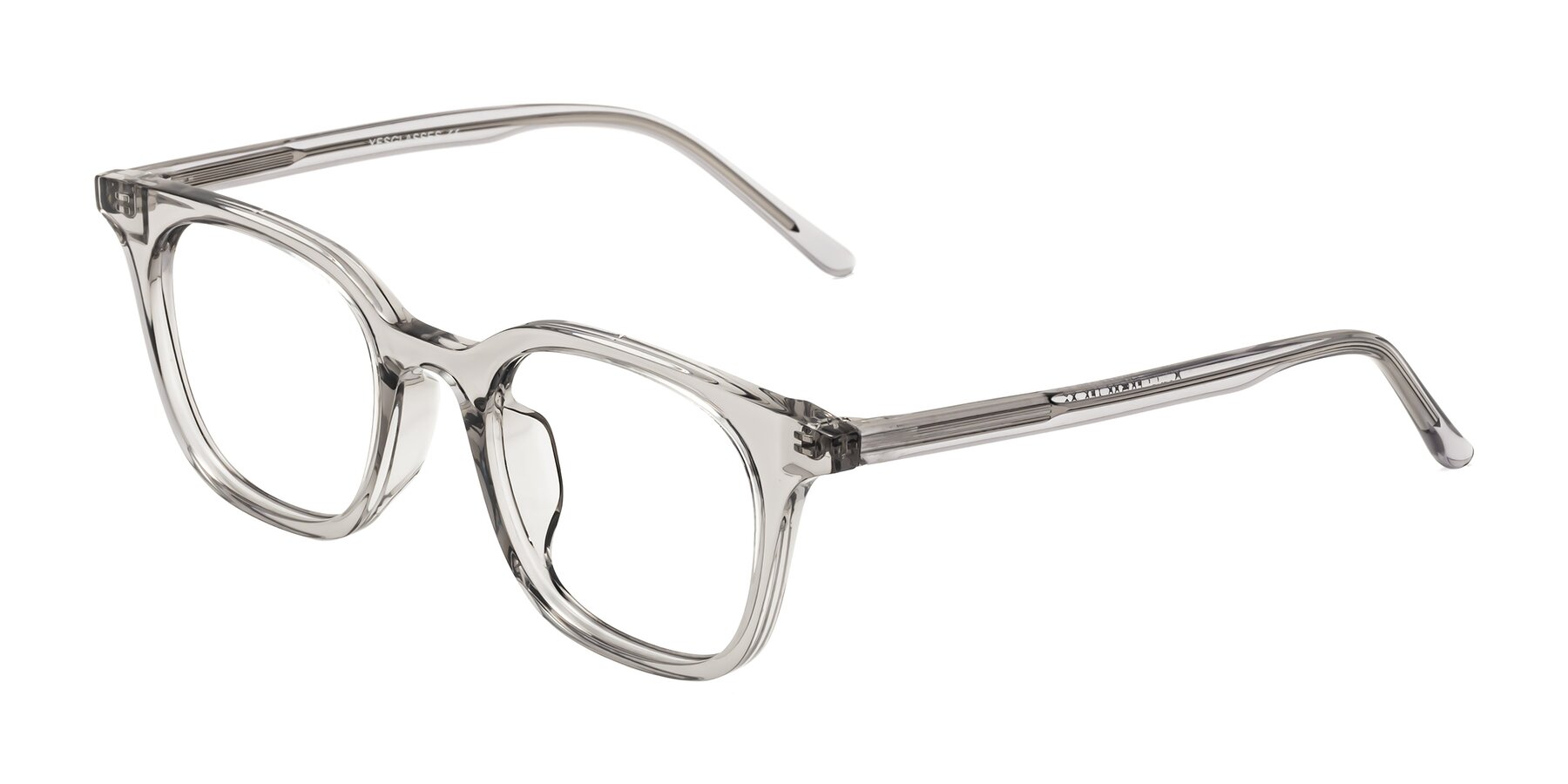Translucent Gray Low Bridge Fit TR90 Trapezoid Eyeglasses - Gemini