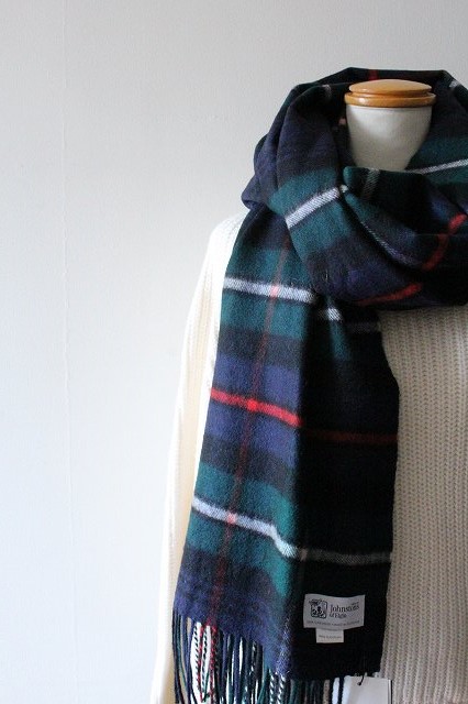 ジョンストンズ15AWカシミヤストール、マッケンジーとロイヤル