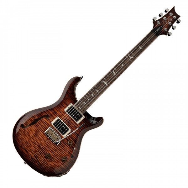 PRS SE Custom 24 Semi-Hollow Piezo, Orange Tiger Smokeburst at