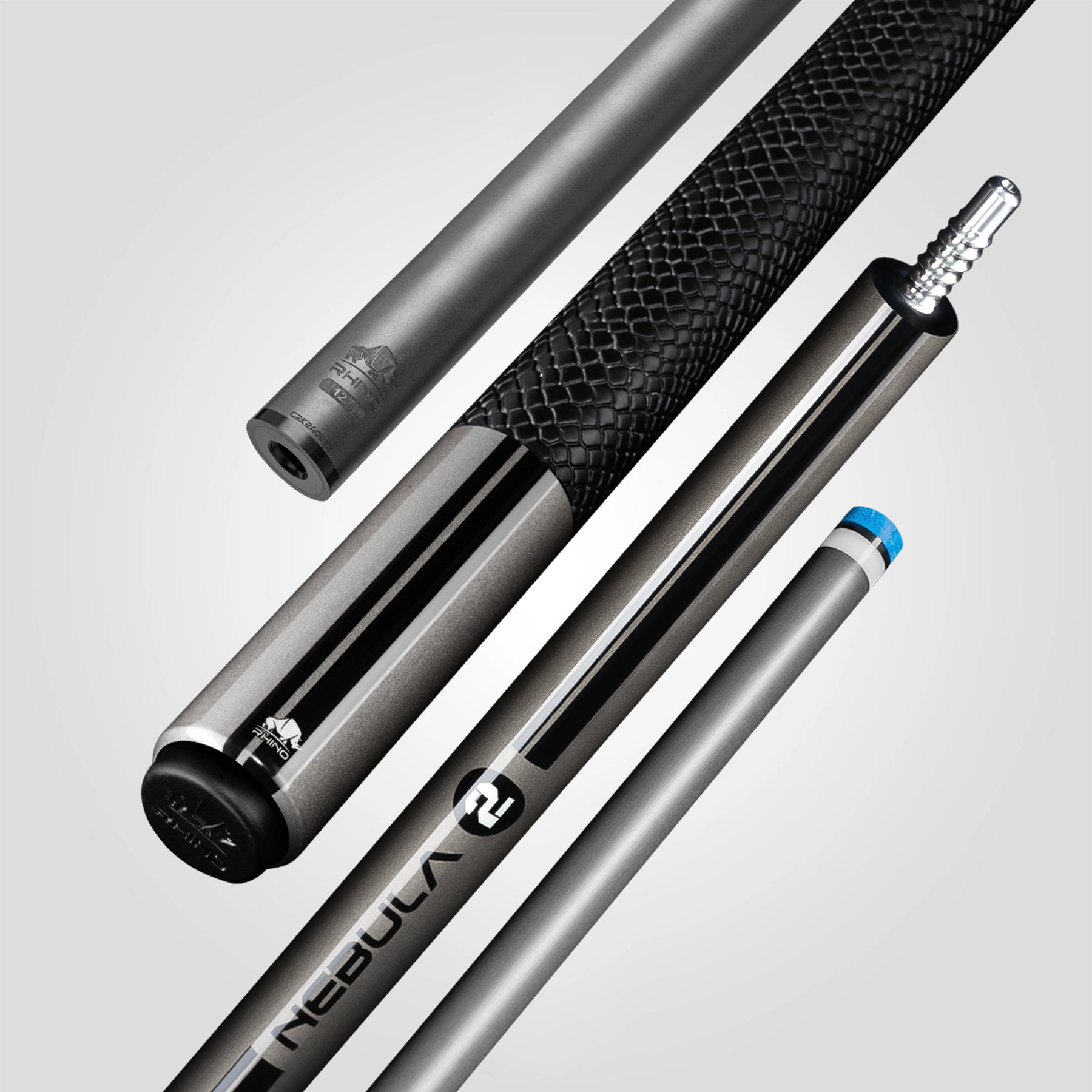 Rhino RETRÔ Pool Cue - Bocote - Crocodile Embossed Microfiber Leather