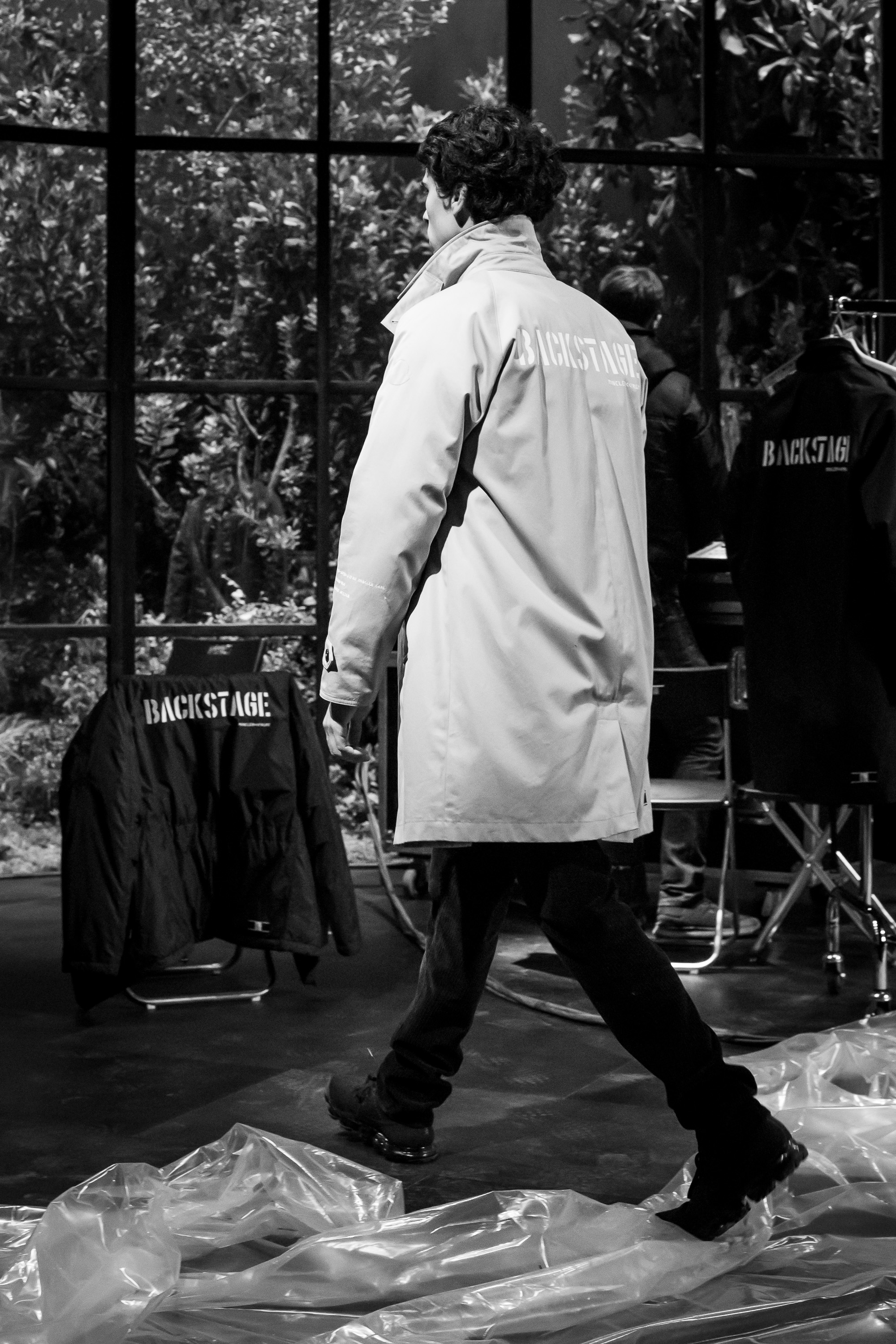Moncler x Hiroshi Fujiwara 'BACKSTAGE' releases beige Chester coat