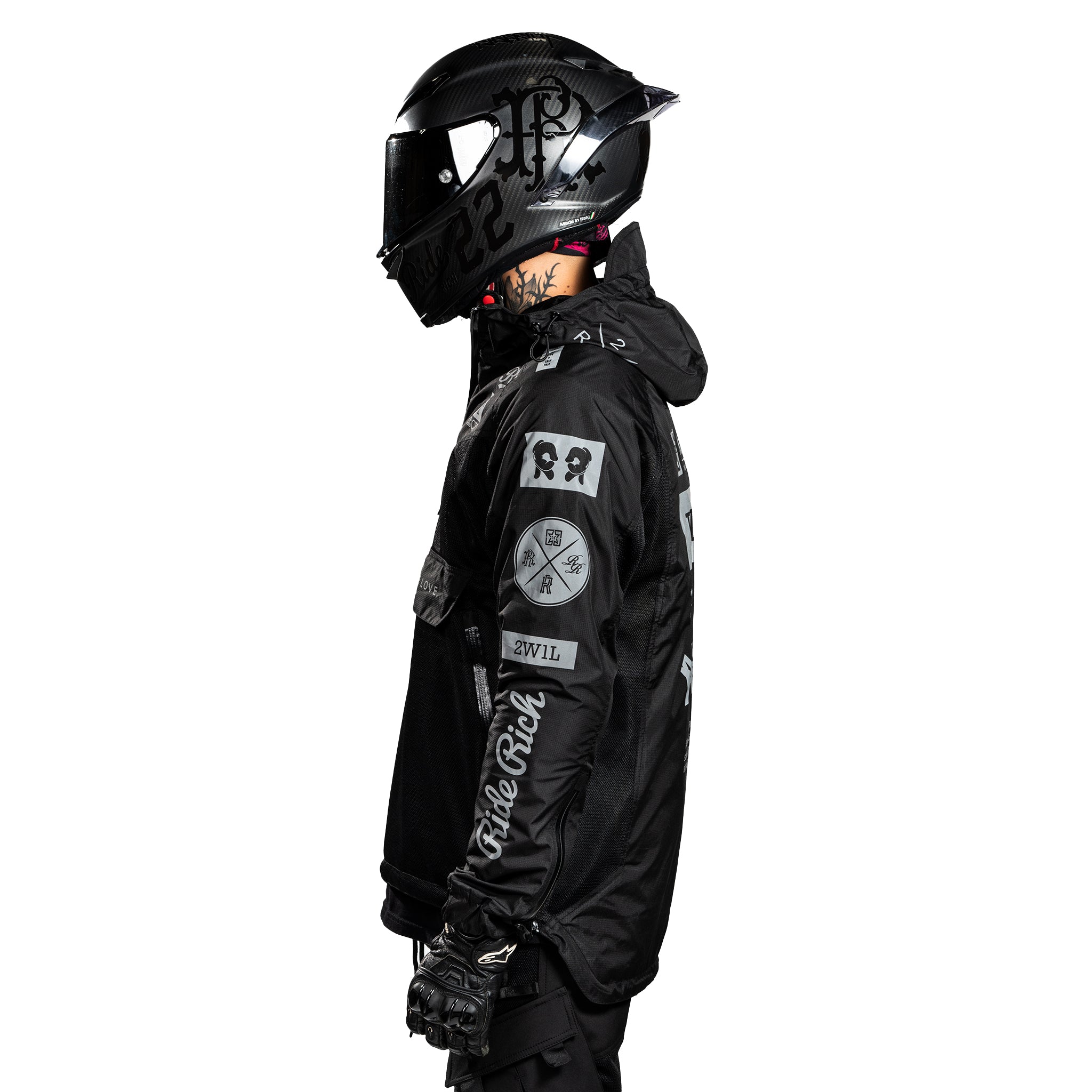 Concord™ V2.Flow™ Mesh Armoured Anorak Motorcycle Jacket {RR GP/Black}