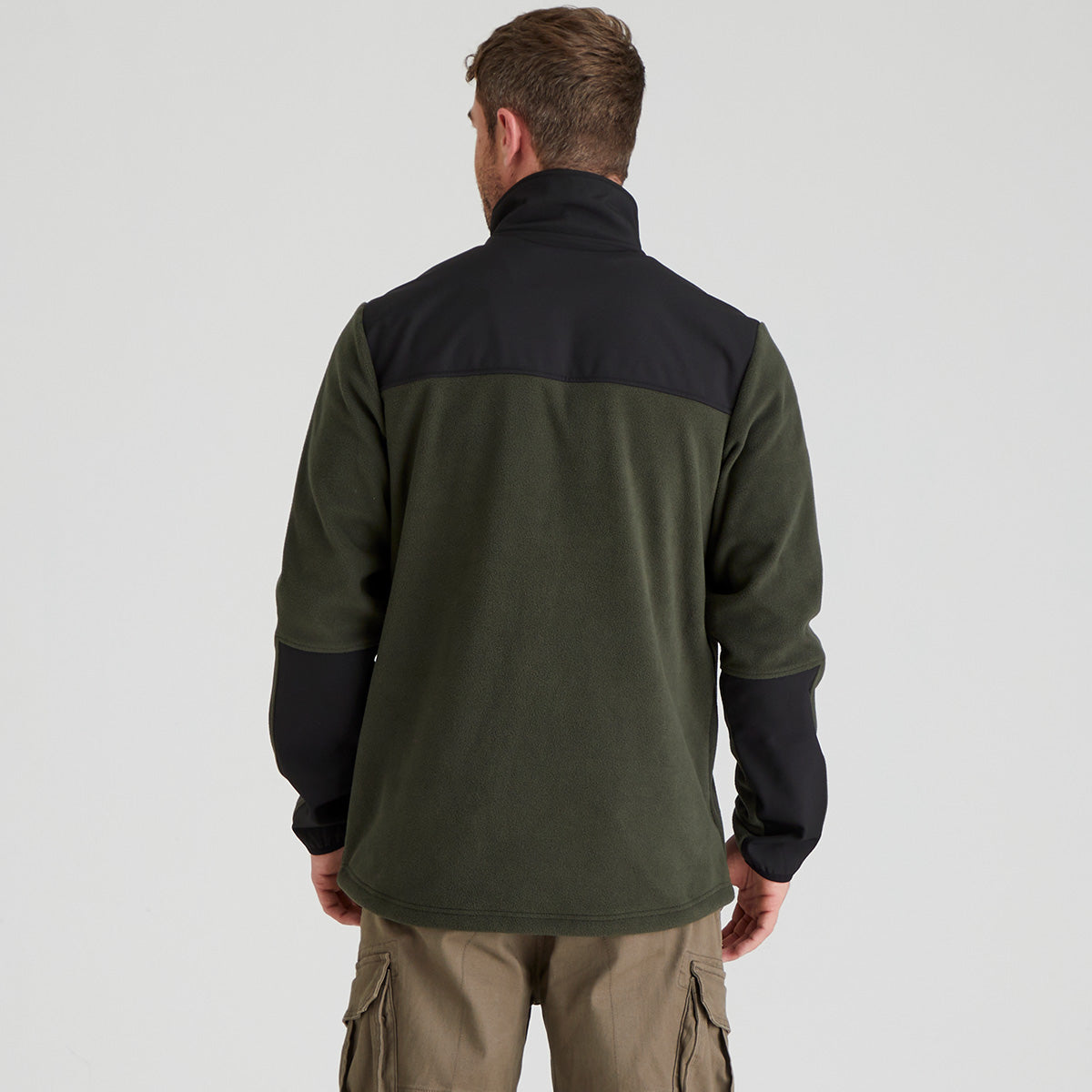 Men's Hybrid Jacket Green Black & Green | Windproof Fleece