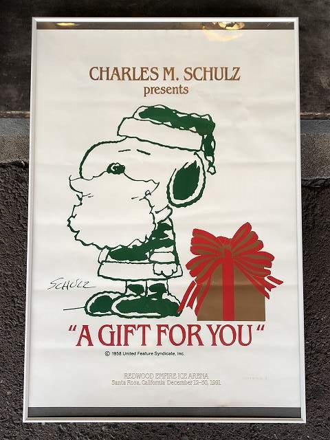 スヌーピー クリスマス サンタ ヴィンテージ ポスター 1991年 USA