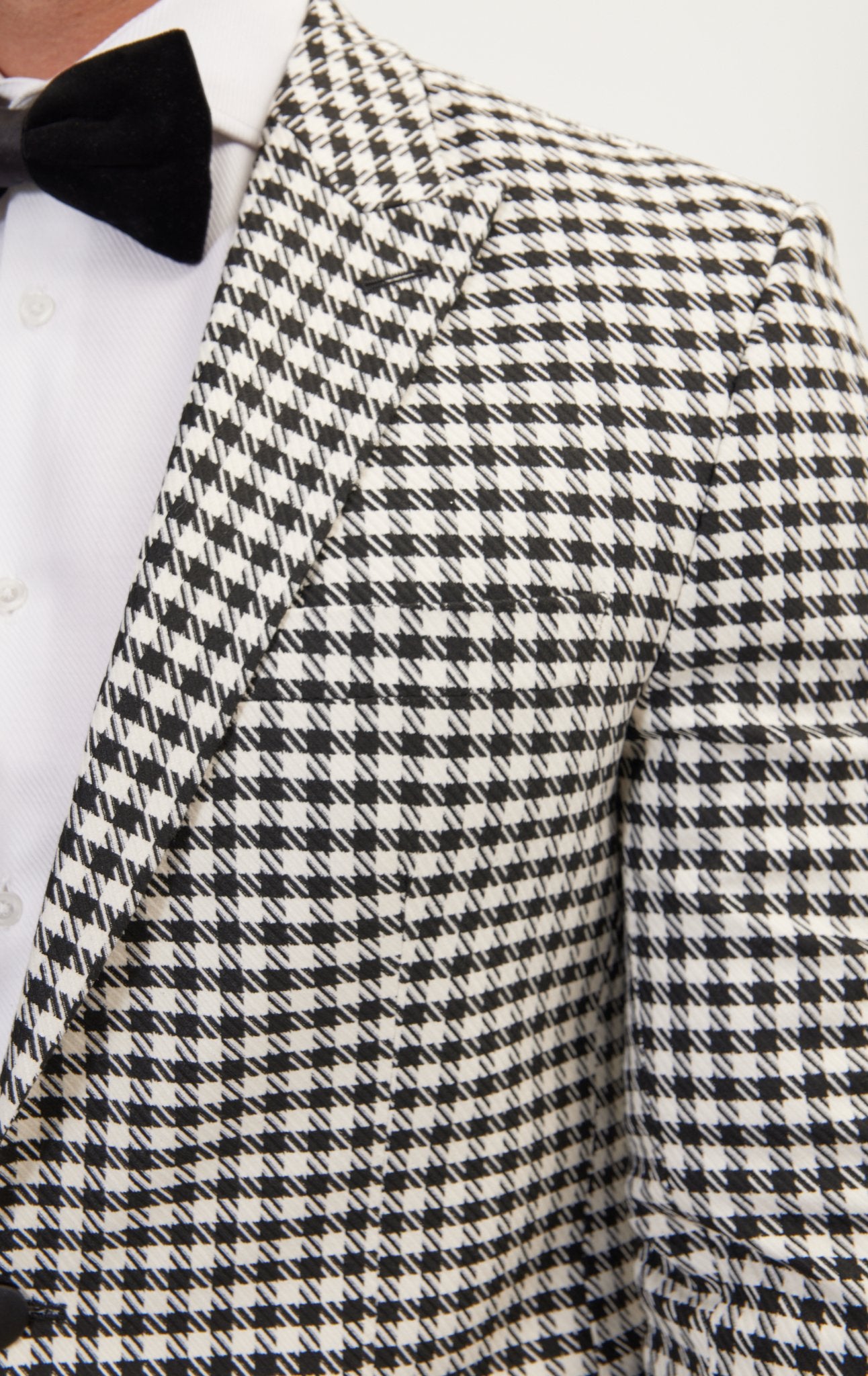 Houndstooth Weaving Peak Lapel Jacket - Ron Tomson
