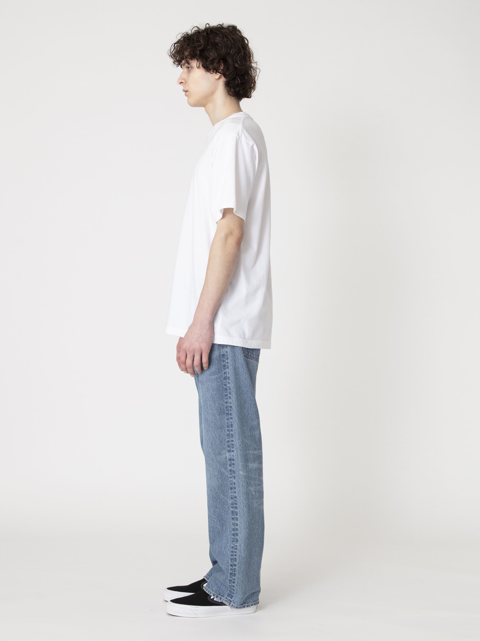 リサイクルコットン ユーズド ストレートフィット デニムパンツ｜Ron