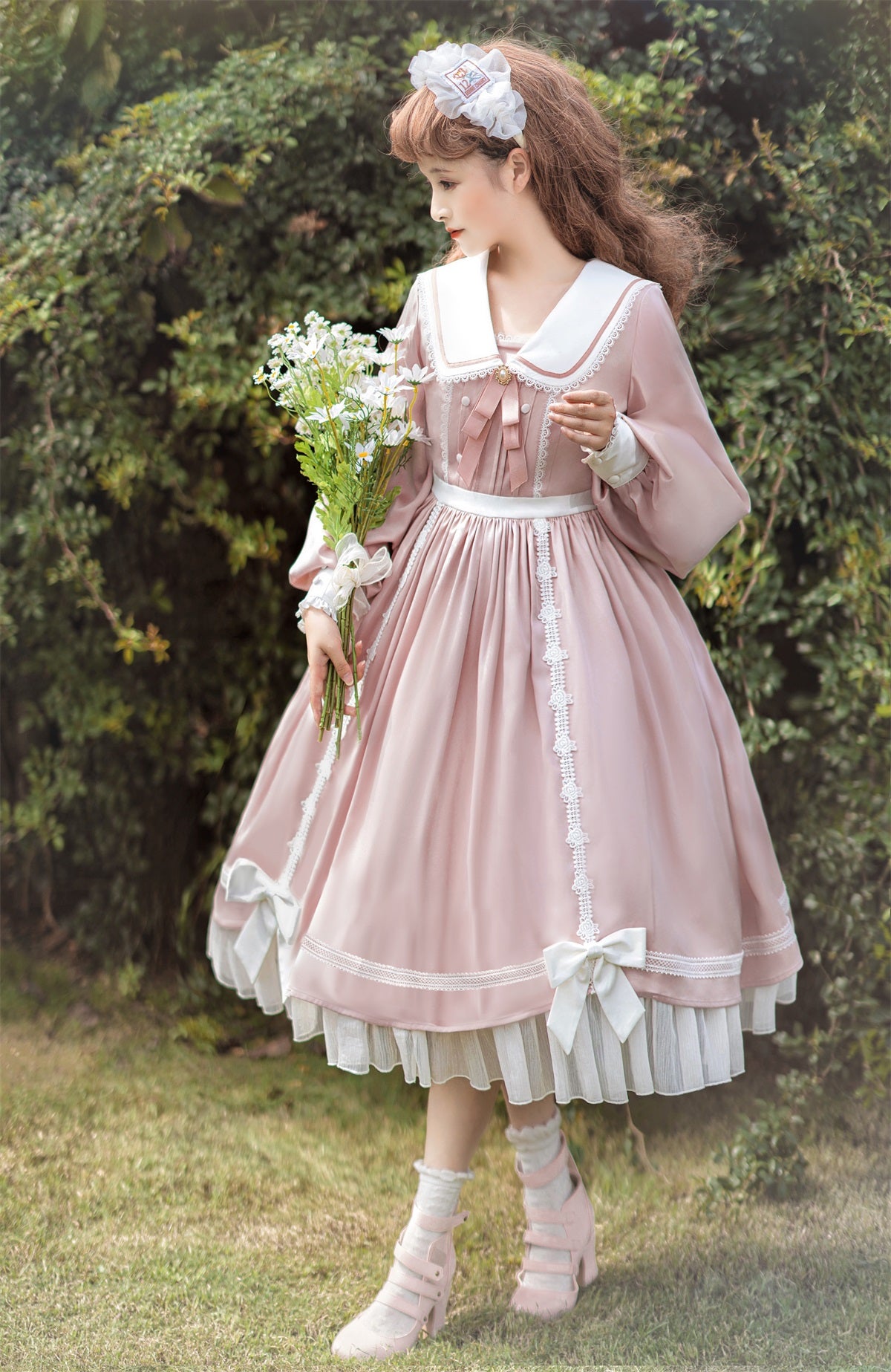 パステルカラーうさ耳セーラー襟ワンピース – ロリータファッション